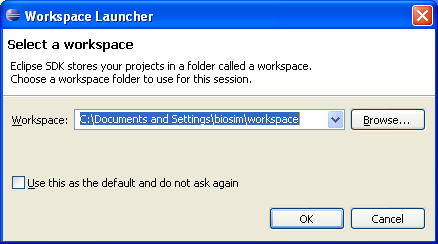 Figure 1-1-1 Workspace Launcher Dialog